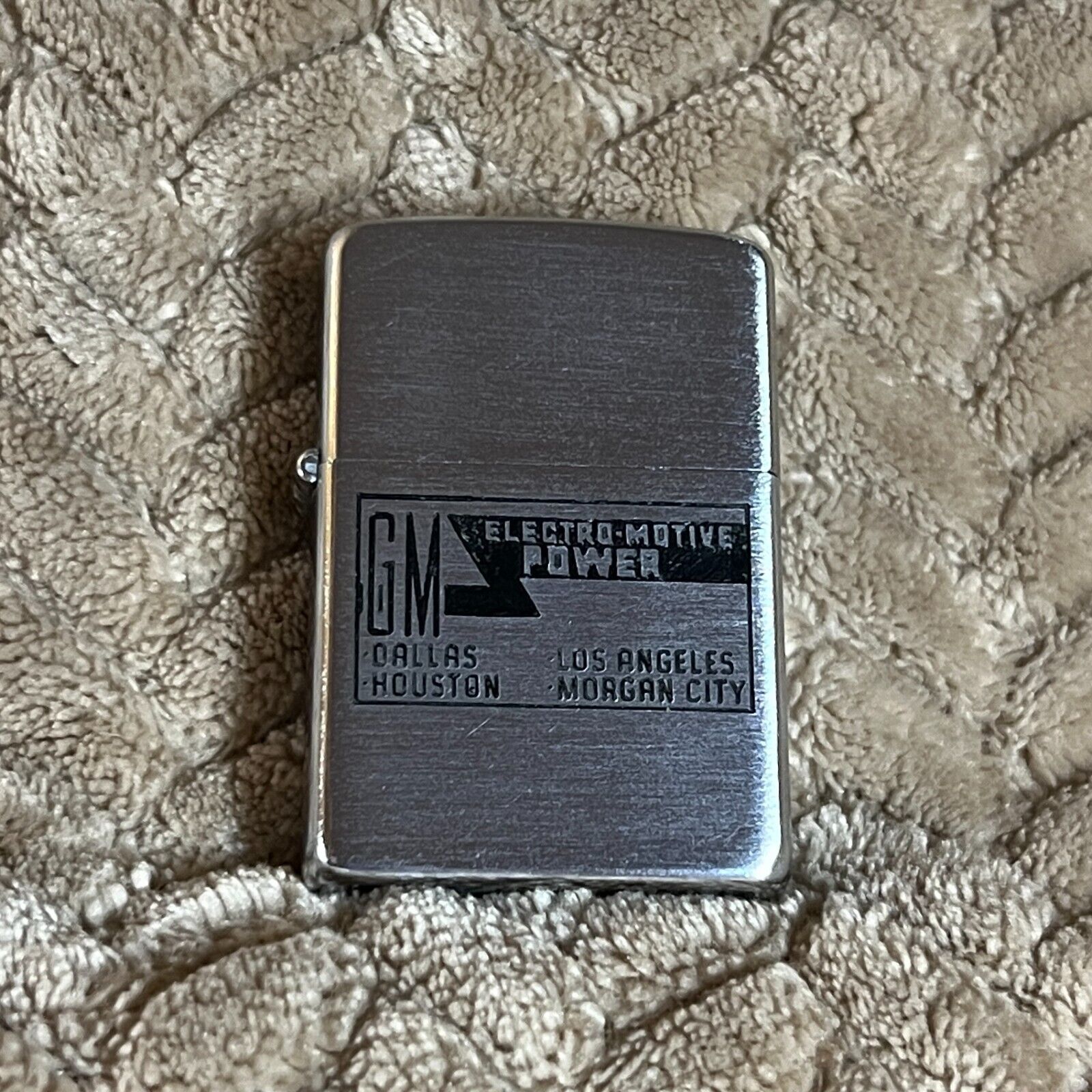 1956 Zippo, Double Sided “GM ELECTRO MOTIVE POWER / for oil well drilling”