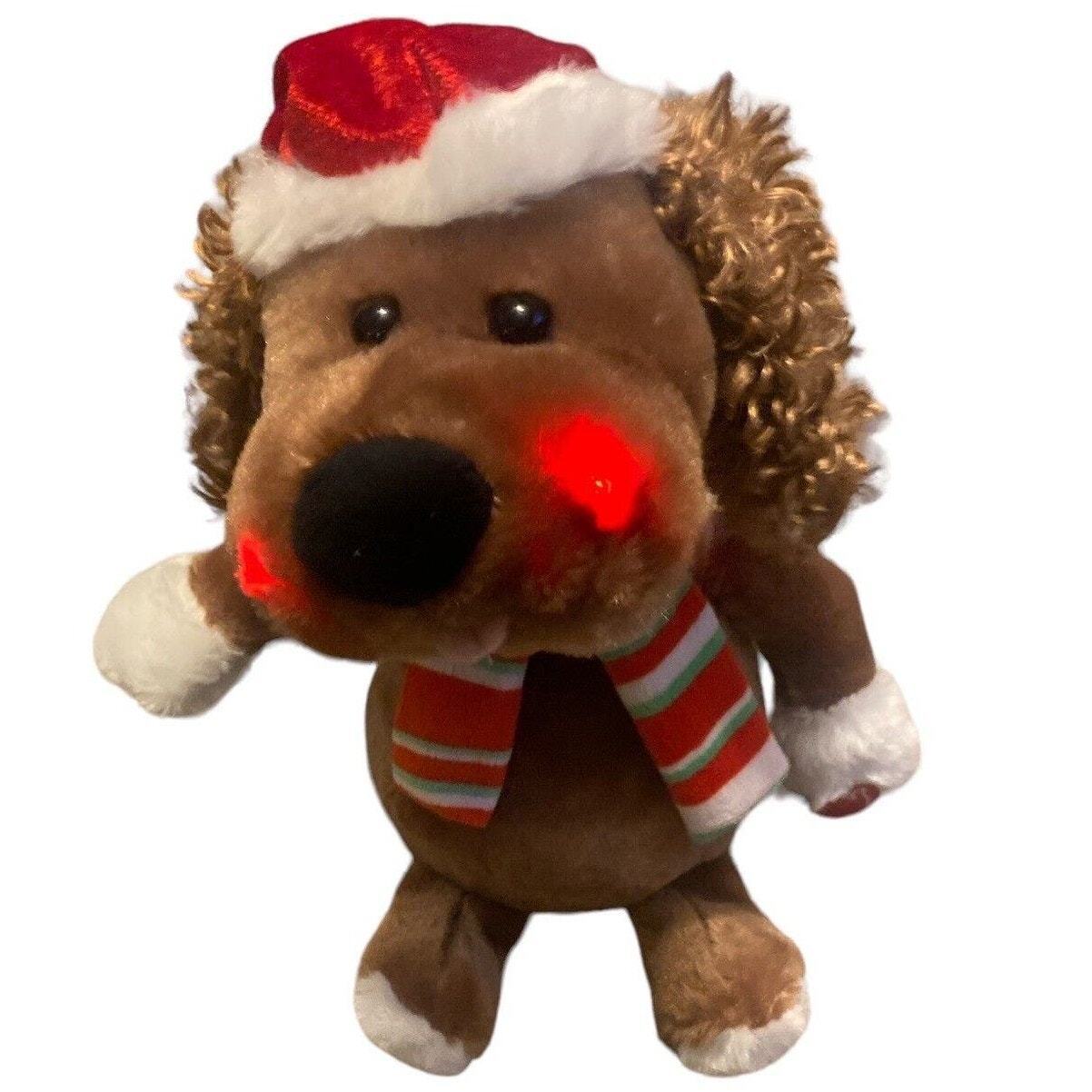 Dan Dee Christmas Puppy Dog Santa Hat Singing Dance Animated Light Up Holiday