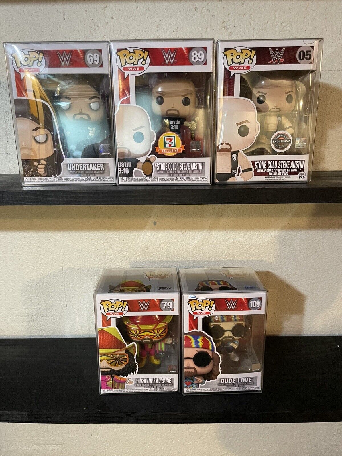 Funko Pop WWE Variety Pack Of 5 With Protectors