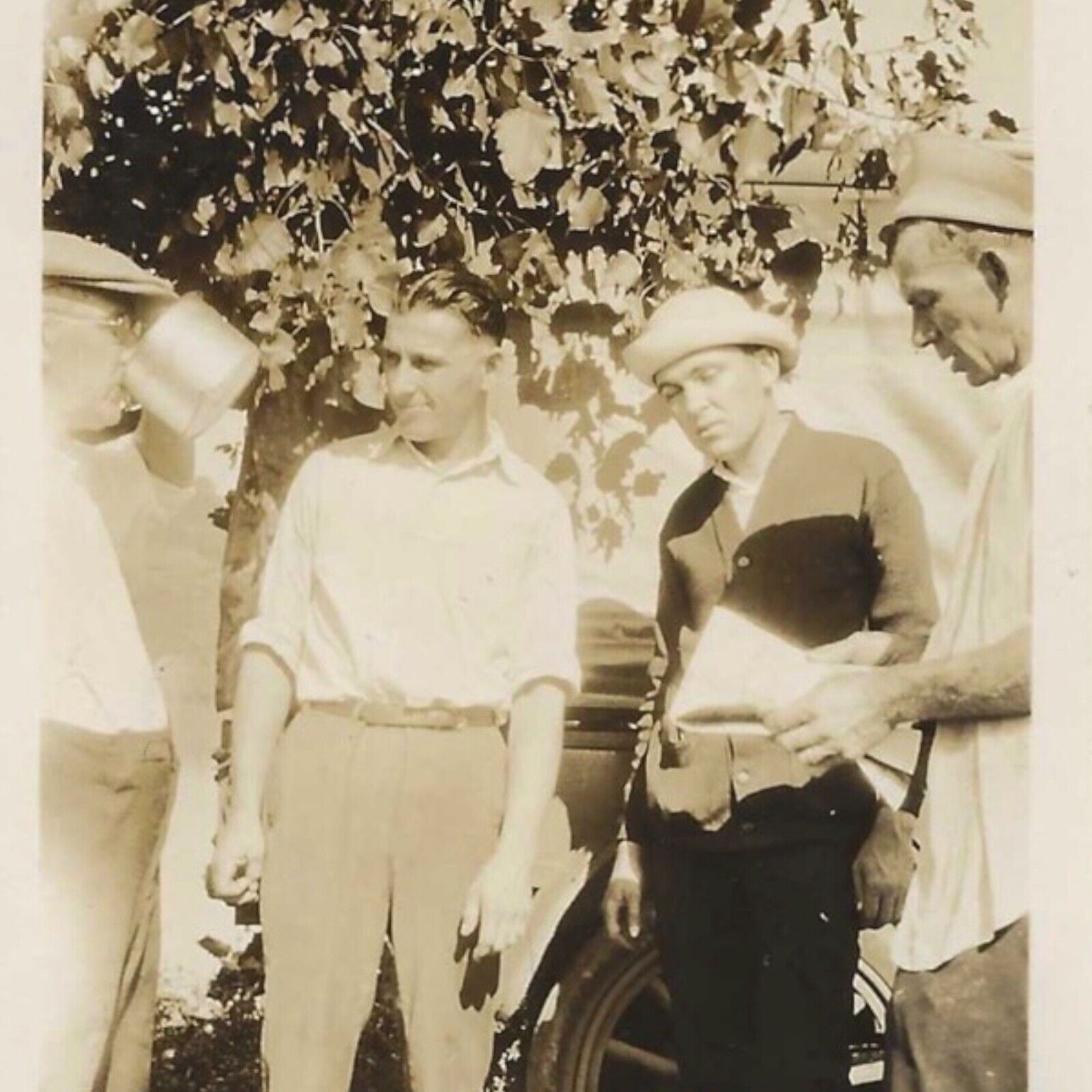 Vintage Snapshot Photo Group Of Four Men 1920s Photograph