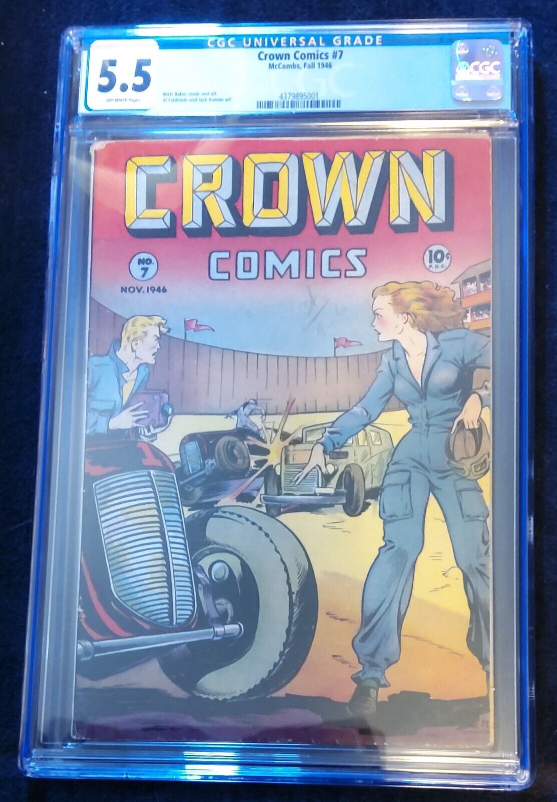 CROWN COMICS #7 (’46) CGC 5.5, Matt Baker cvr, Feldstein & Kamen Int