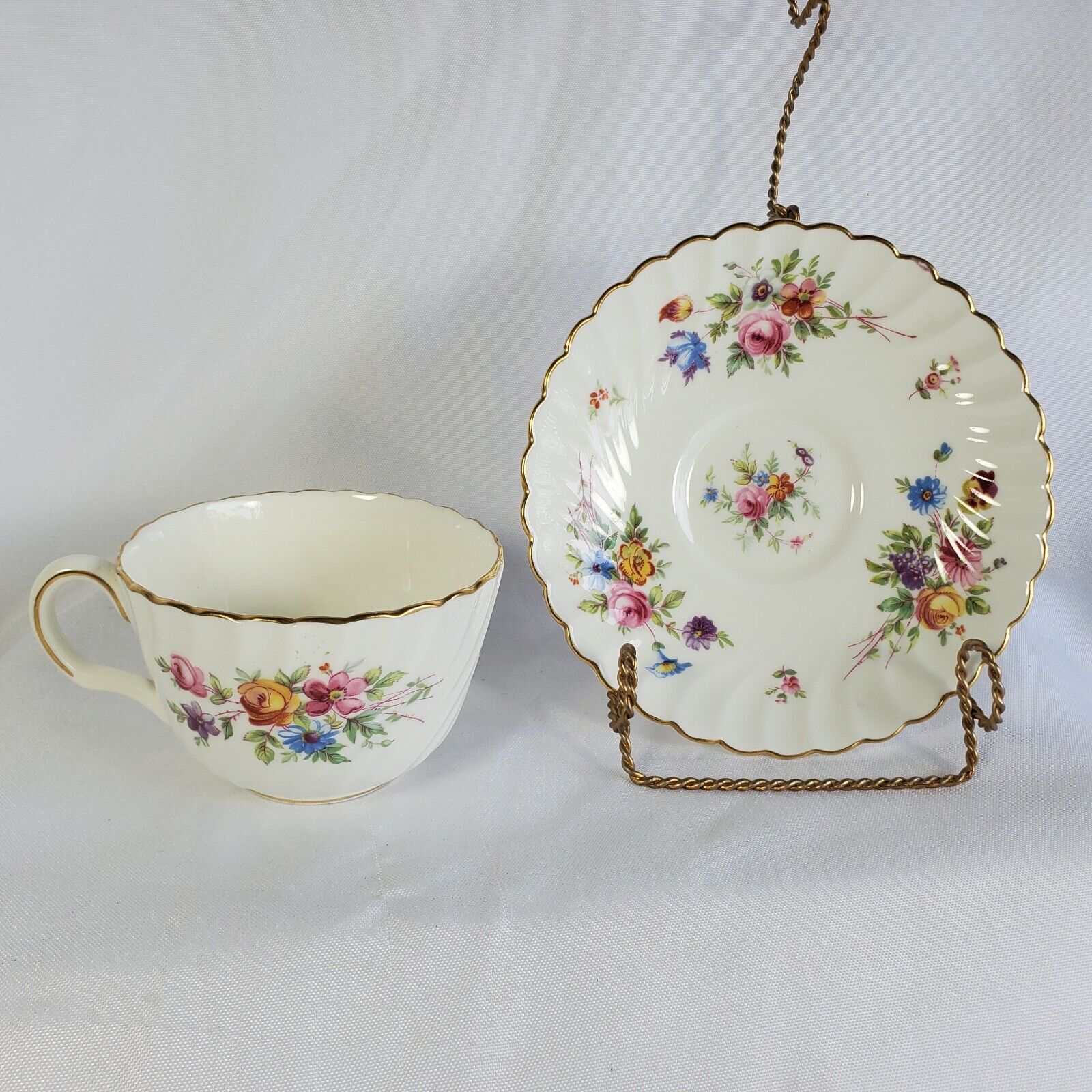 Vintage Mintons Teacup and Saucer Set Fine Bone China Marlow Made in England