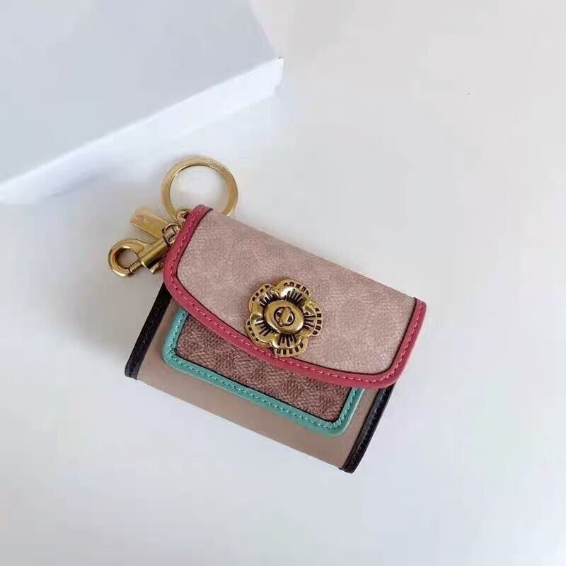 Coach Camellia Mini Women's coin purse Key bag with gift box Key chain