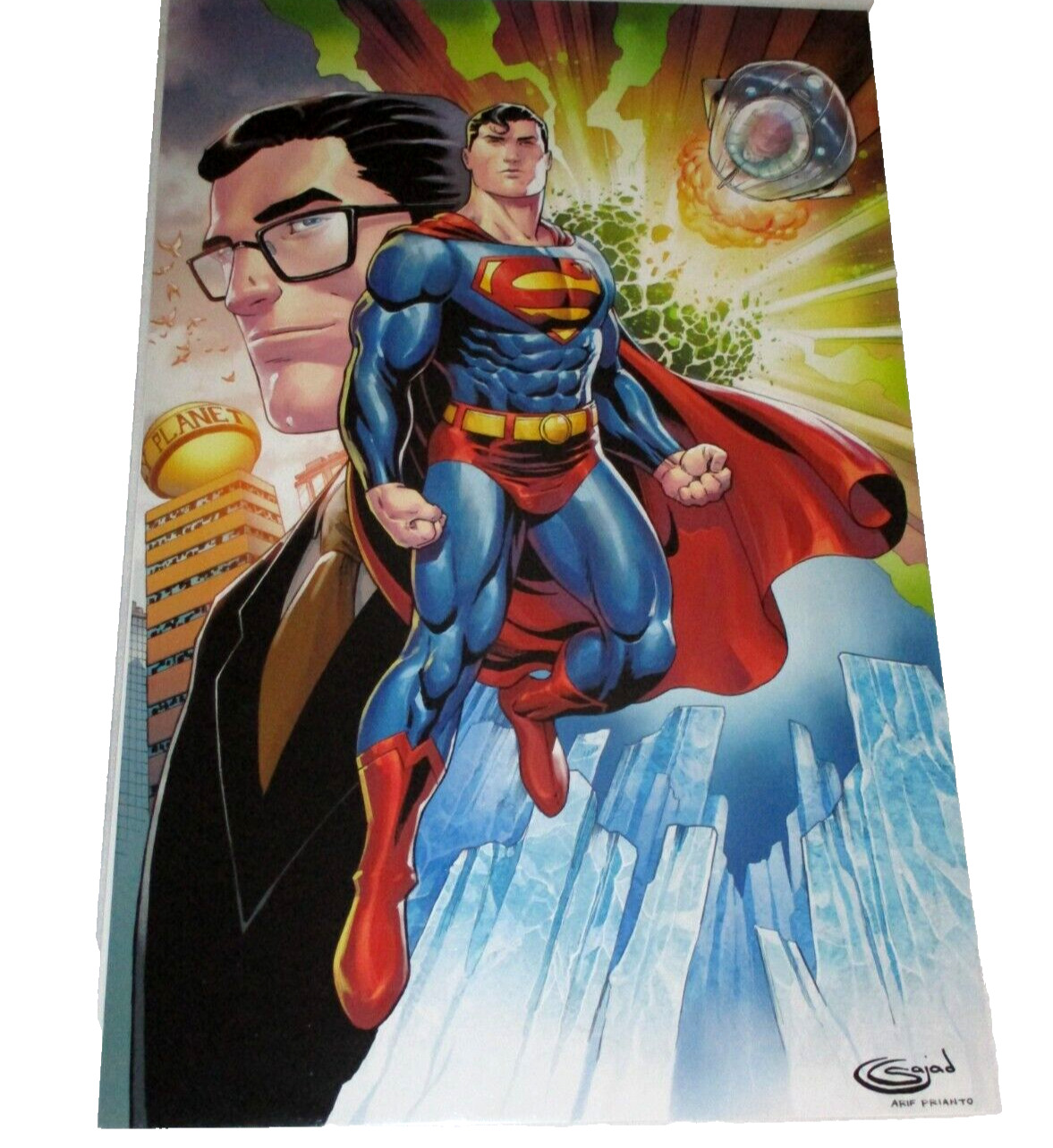 11X17 SUPERMAN DAILY PLANET ARIF PRIANTO ARTWORK BAGGED/BOARDED KENT P2