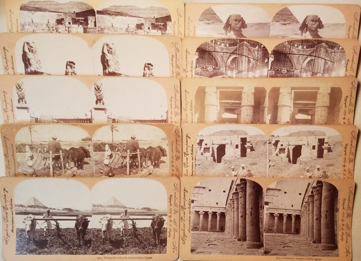 EGYPT ~ KEYSTONE VIEW CO ~ LOT of 10 Antique Stereoview Cards ~ Beige ~ 1899