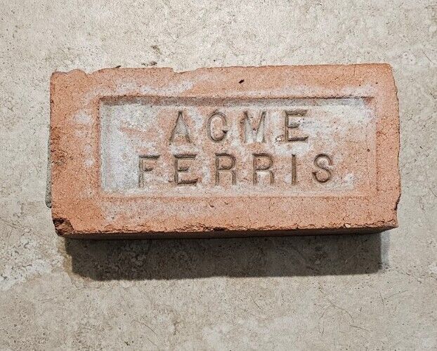 Vintage Salvaged ACME FERRIS Antique Brick Reclaimed Repurpose Garden Decor 