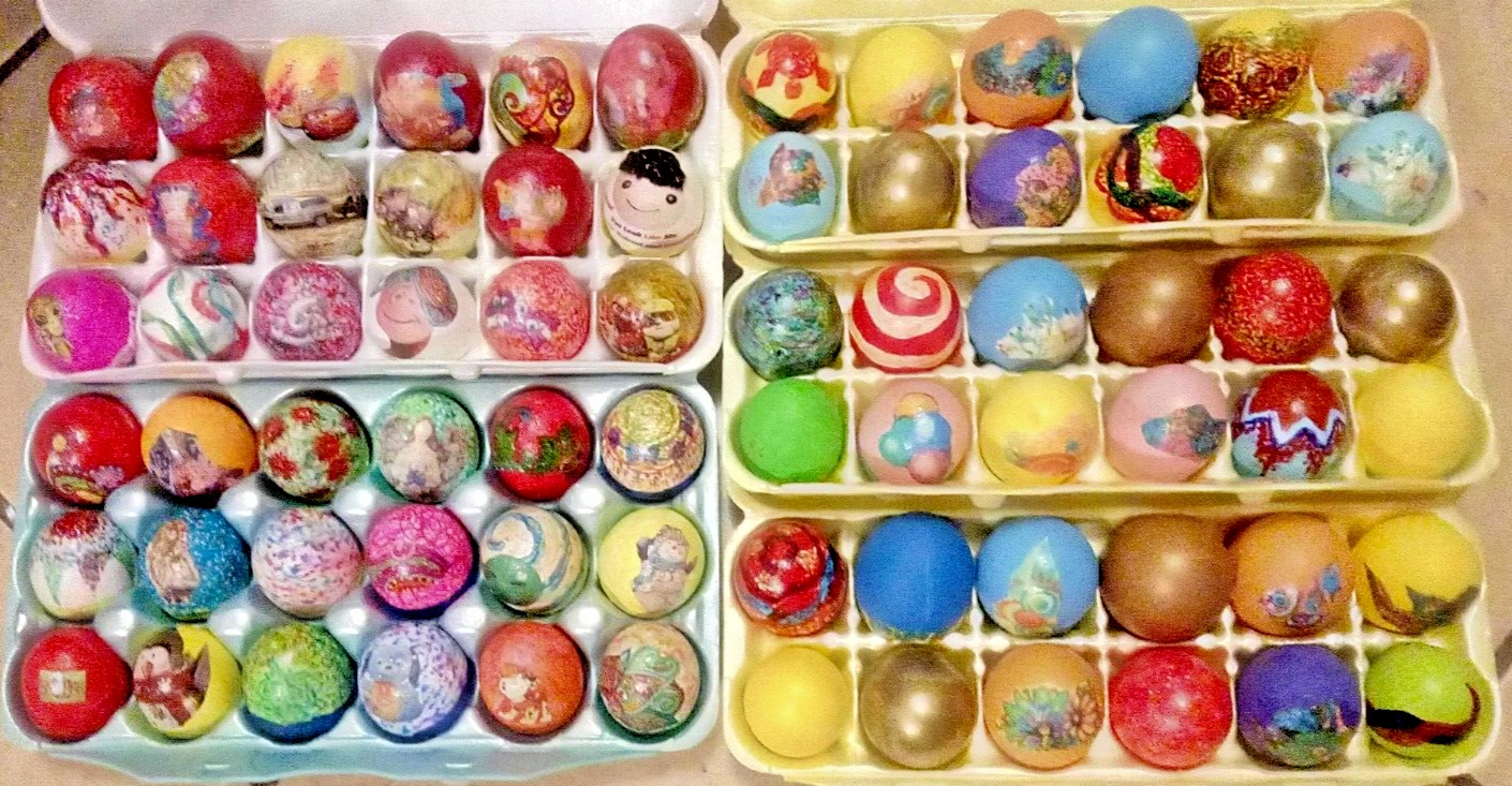 (6) Dozen CASCARONES - (72) Confetti Filled Easter Eggs #2971