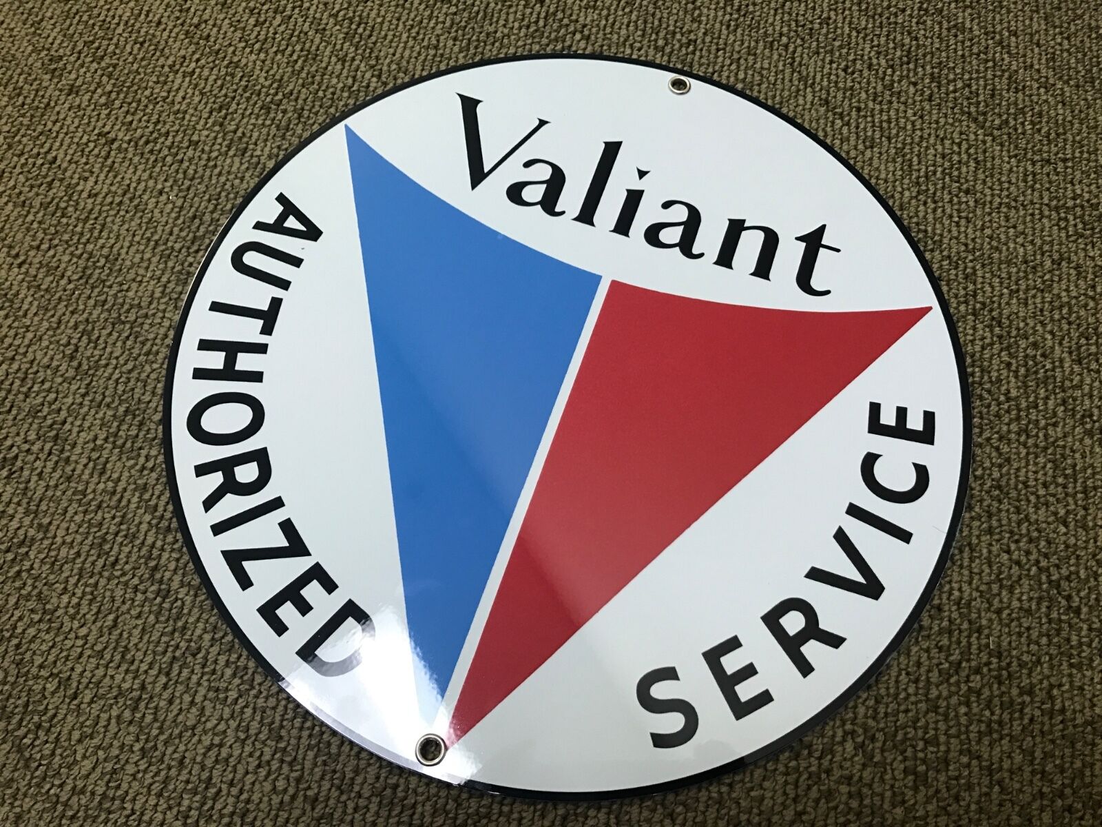 Valiant service vintage Plymouth Chrysler round sign reproduction blue