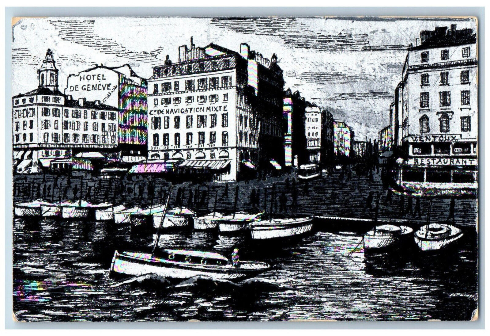 Marseille Bouches-du-Rhône France Postcard Dock Belgians and the Canebière c1910
