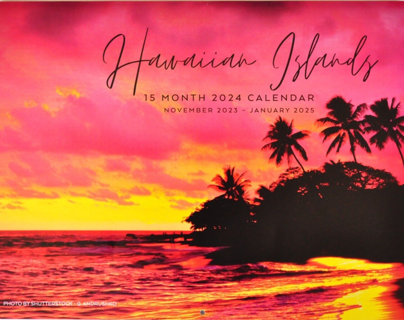 Stunning HAWAII Hawaiian Islands 2024 WALL CALENDAR Maui Kona Oahu Big Beaches