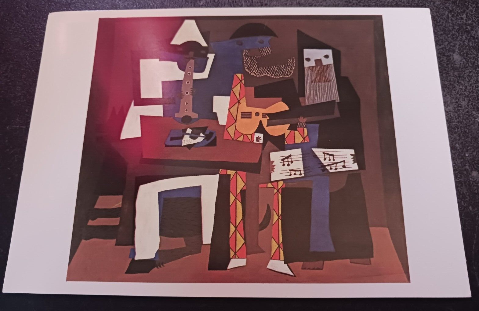 postcard PICASSO Three Musicians painting art unposted