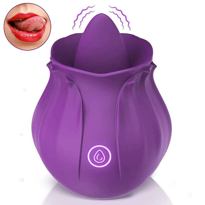 Rose Vibration Licking Vibrator Tongue Oral Clit G Spot Massager Use Lubricant