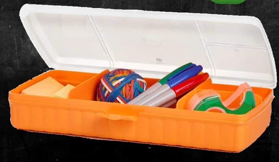 Tupperware Lunch N Things Divided Container Organizer Orange White