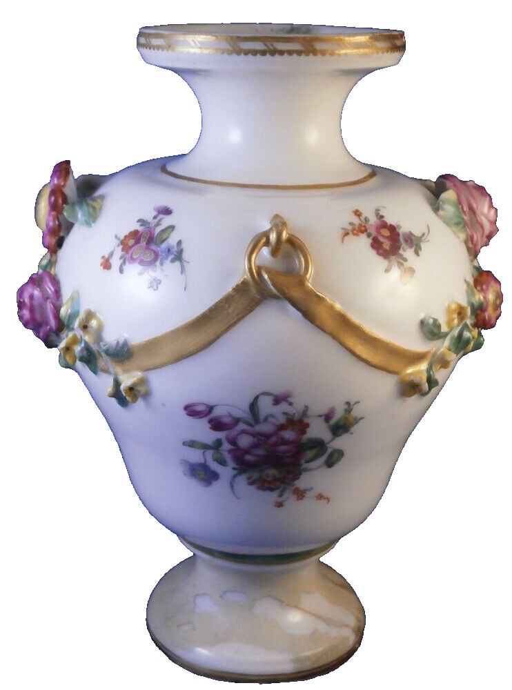 Antique 18thC French Strasbourg Porcelain Vase Porcelaine France Strassburg