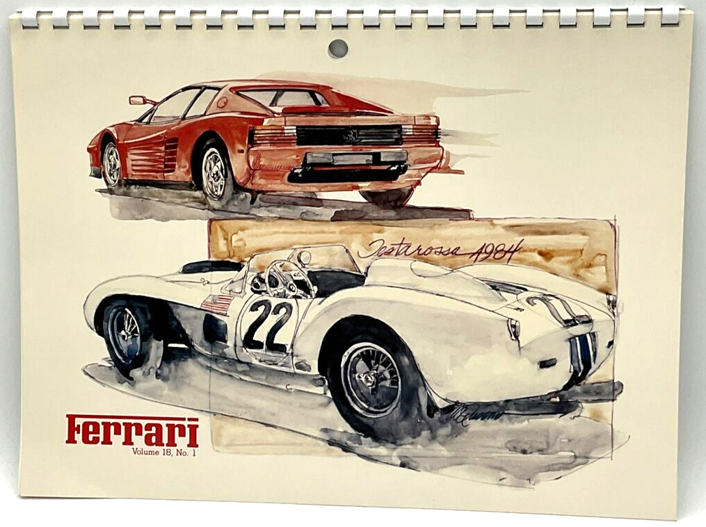 Vintage Ferrari Calendar Edition 1985 Volume 18 No 1 American Car Club Testarosa
