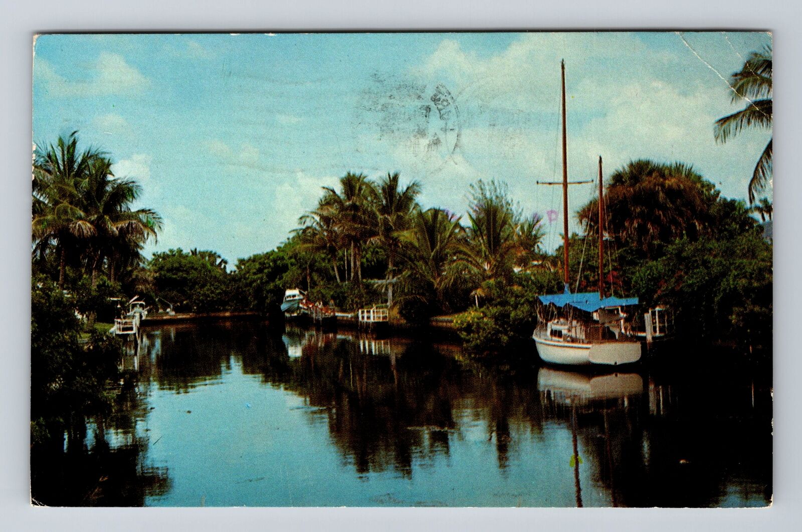 Naples FL- Florida, Tropical Waterway, Antique, Vintage c1979 Postcard