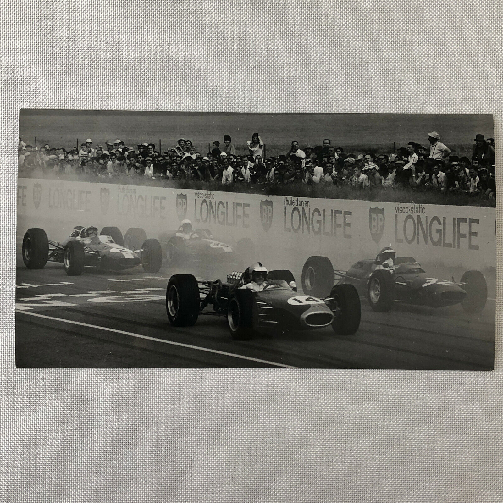 Vintage Racing Photo Photograph Reims 1968 Denny Hulme McLaren + 
