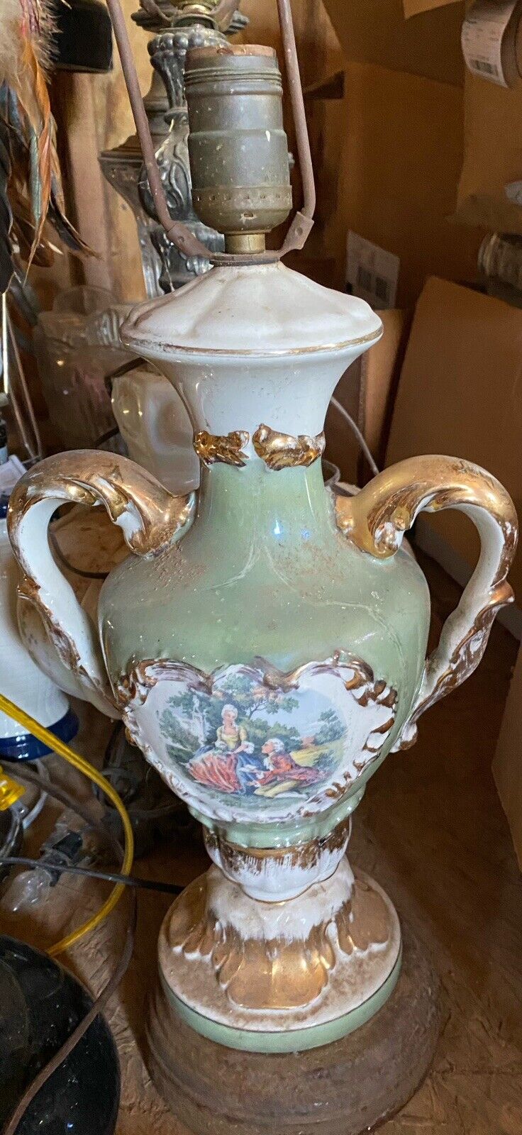 Vintage Victorian Painted Vase Style Lamp - I cannot find anything to compare to