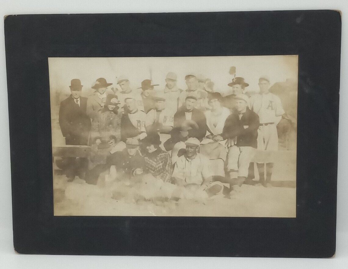Early 1900s Atchison,KS. Baseball Club W/ Santa Fe Railroad Patches C. Photo