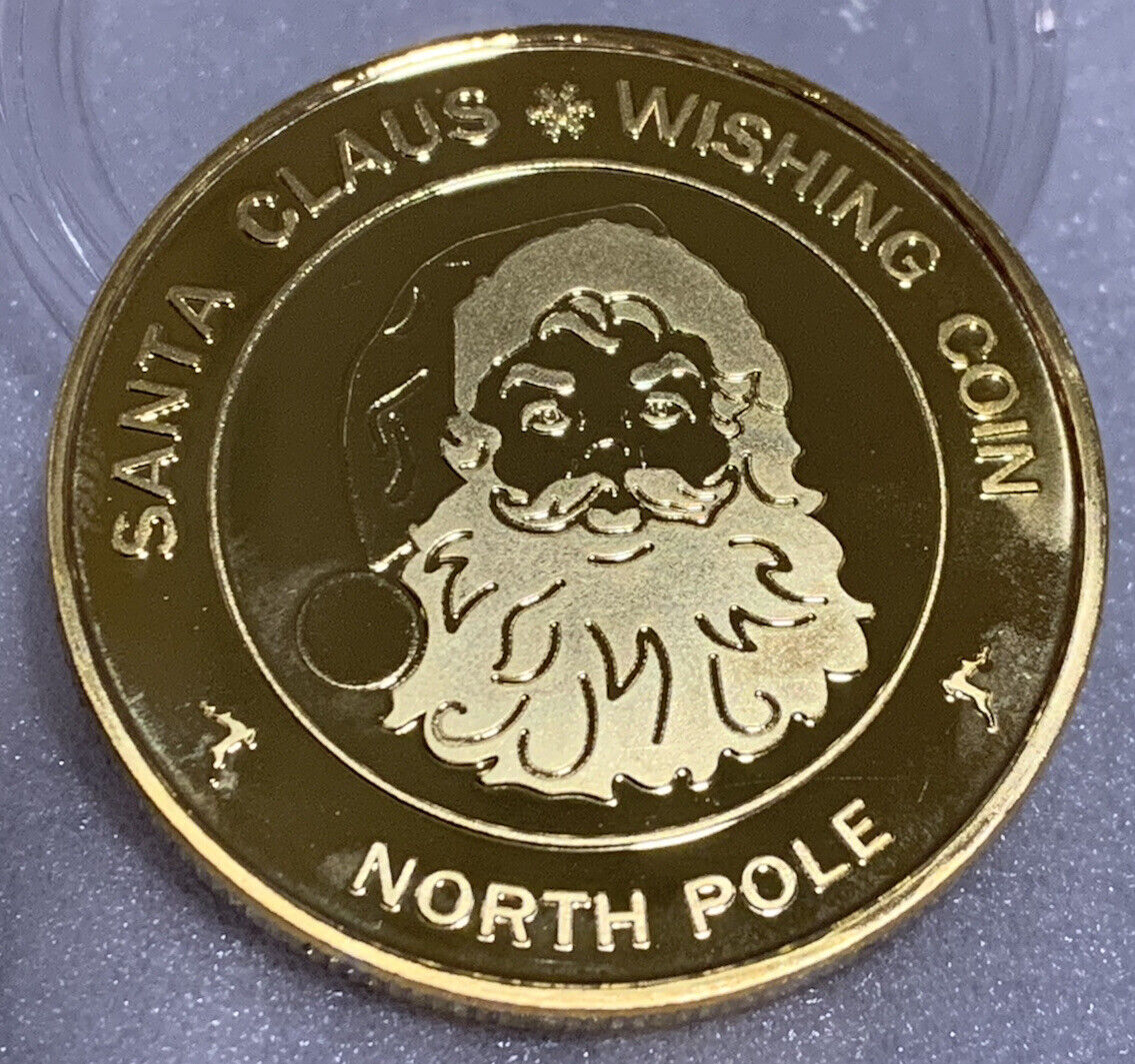 * Santa Claus Wishing New Coin Gold Plated “Believe In The Magic Of Christmas”NP