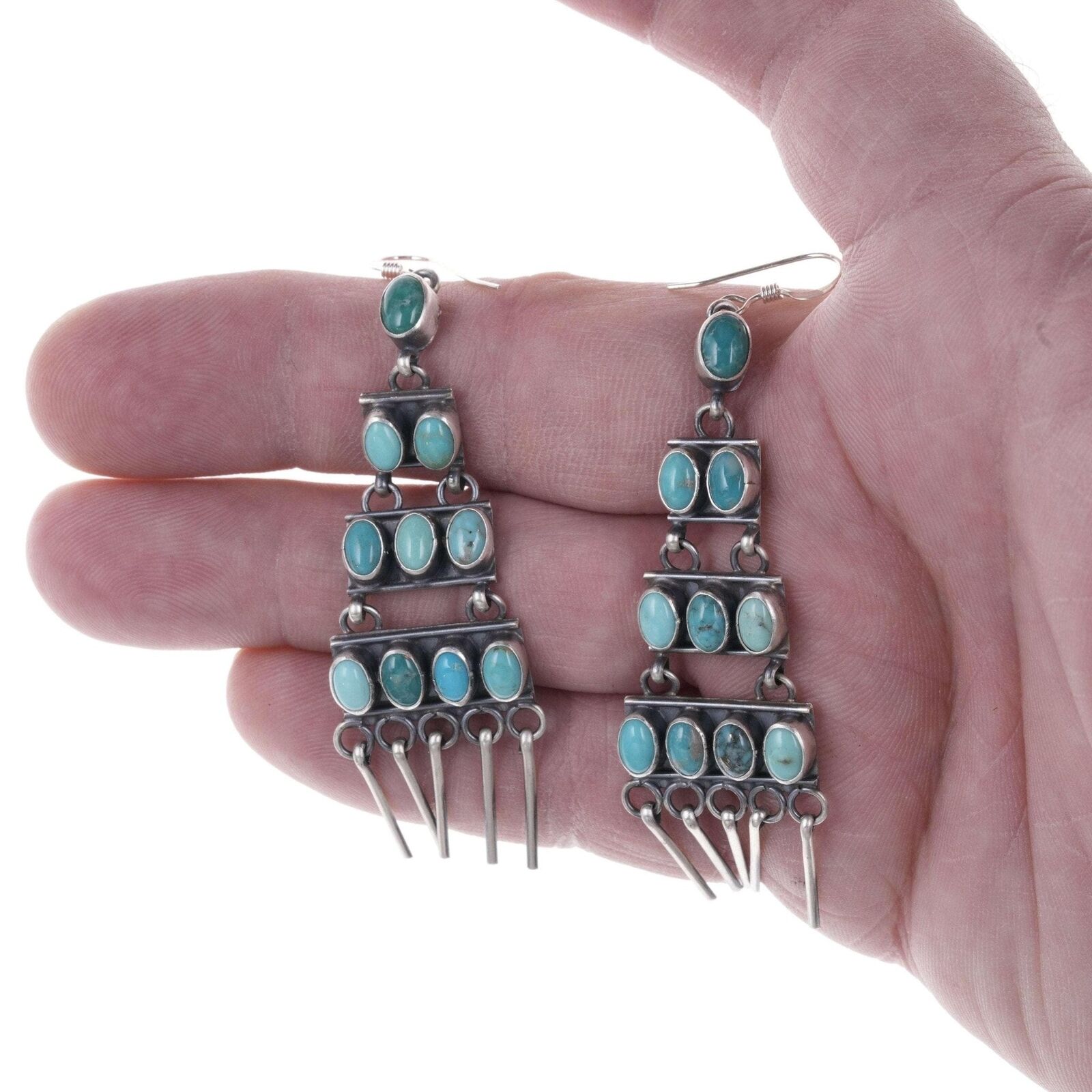 Renell Perry Navajo Sterling and turquoise earrings