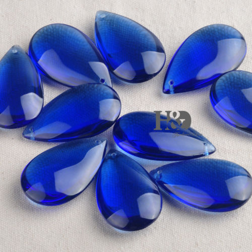 10pc Blue Chandelier Glass Crystal Lamp Prisms Parts Hanging Drops Pendants 50mm