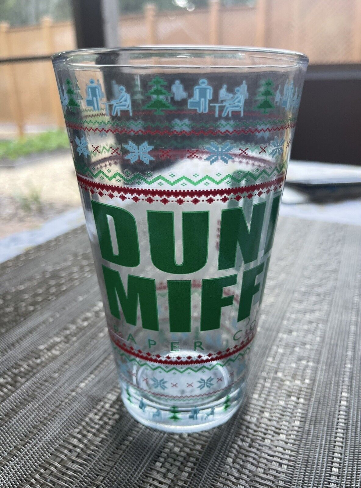 The Office Christmas Pint Glass Tumbler - Dunder Mufflin Paper Company Inc
