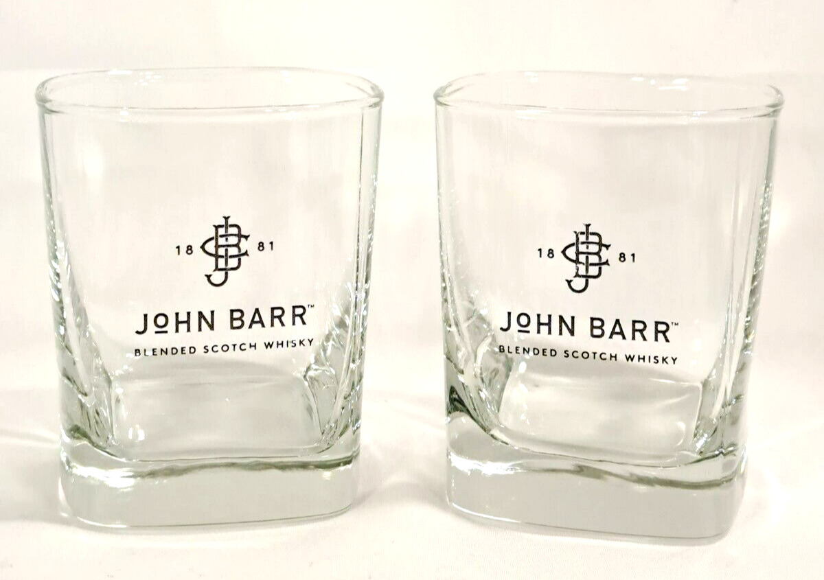 Set of 2 - John Barr Blended Scotch Whisky Glasses - 10 oz