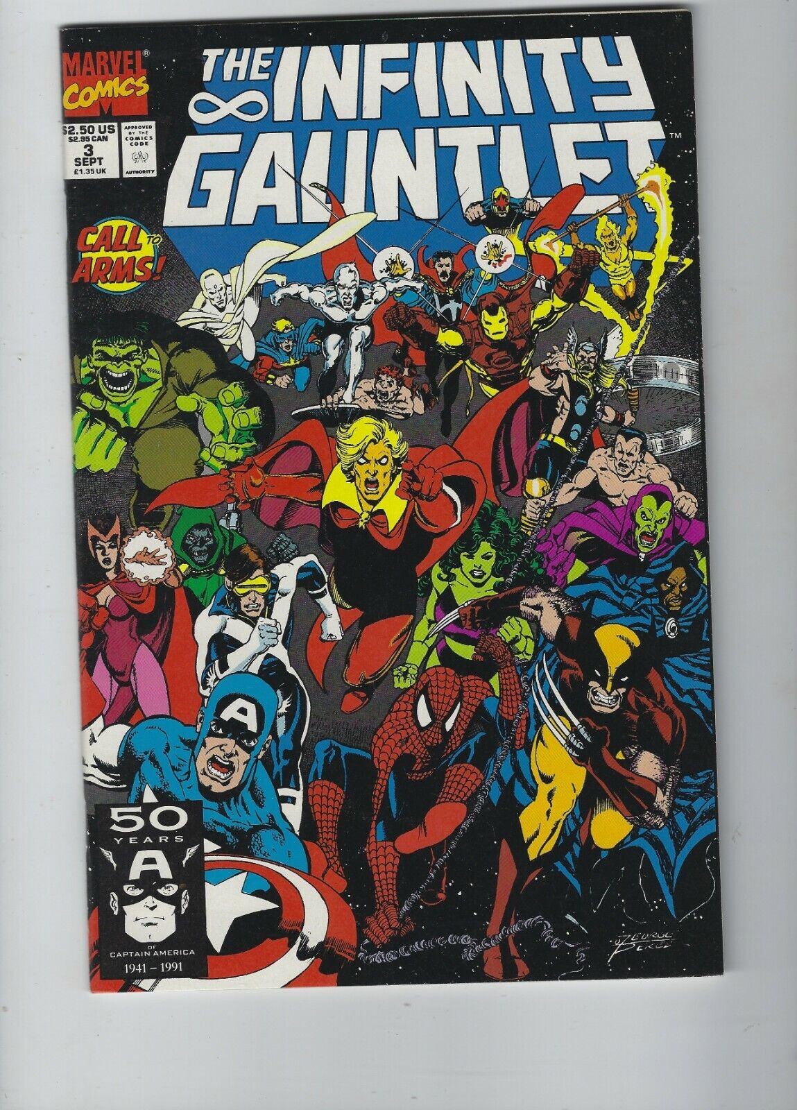 Infinity Gauntlet #3 Sept 1991 Thanos vs Everyone Mint Condition Grades 9.5