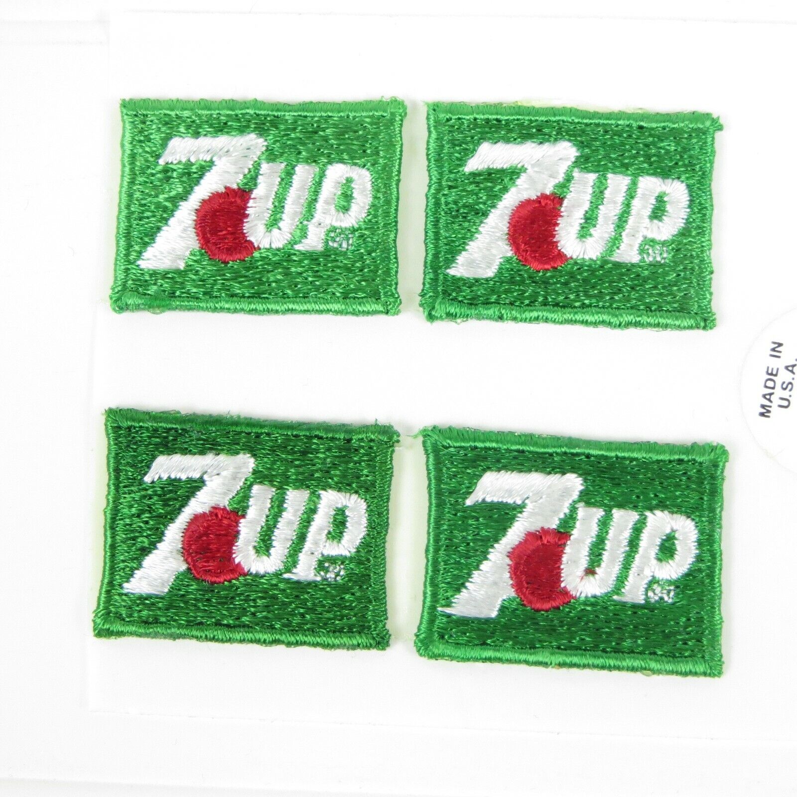 7-UP SODA - VINTAGE SMALL IRON-ON FABRIC UNIFORM PATCHES - 1.25\
