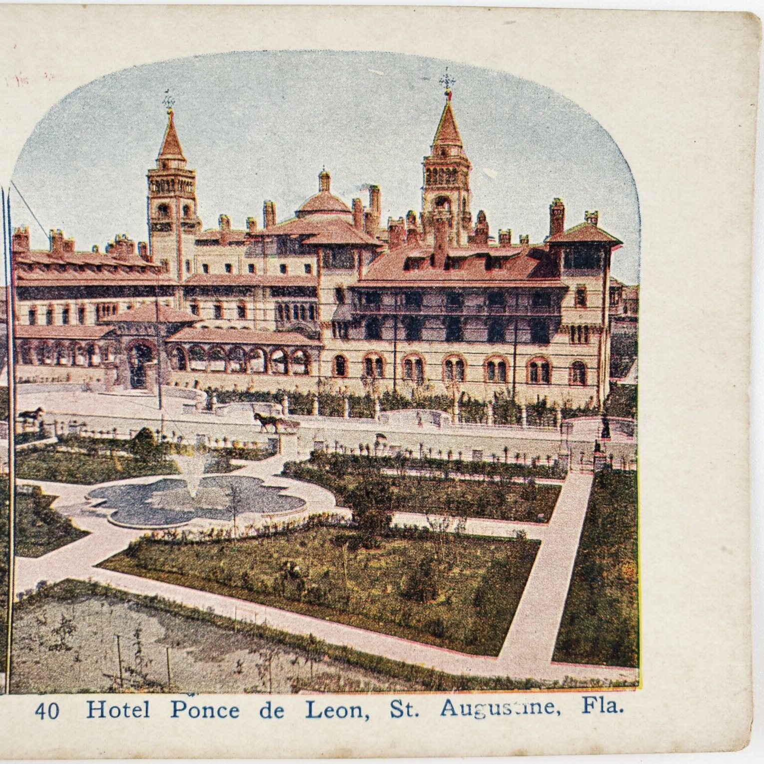 Ponce de Leon Hotel Stereoview 1920s St Augustine Florida Flagler College A384
