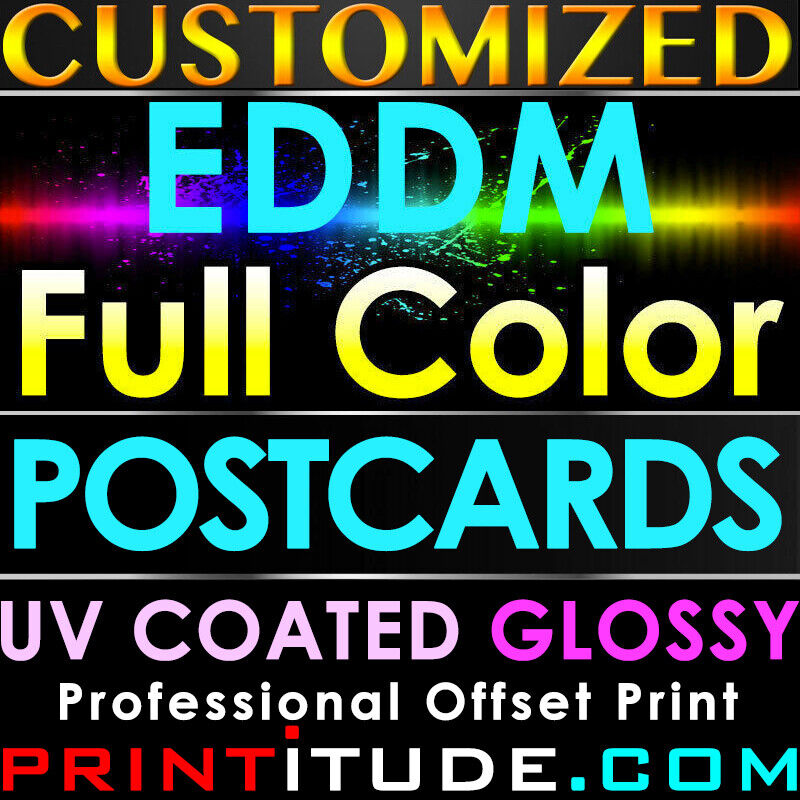1000 PERSONALIZED CUSTOM PRINTED 6.5X8 EDDM POSTCARDS FULL COLOR GLOSS USPS AUTH