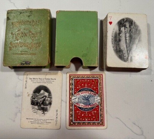 1900 White Pass Yukon Route Souvenir Playing Cards Alaska SS Co Gold Rush Train