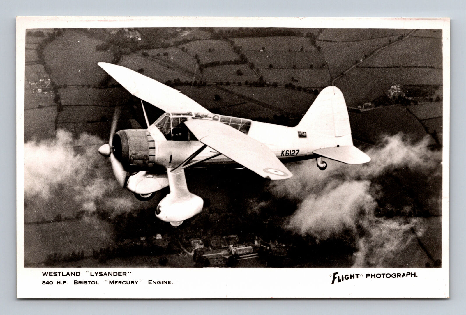 RPPC RAF Westland Lysander Fighter Aircraft FLIGHT Photograph Postcard