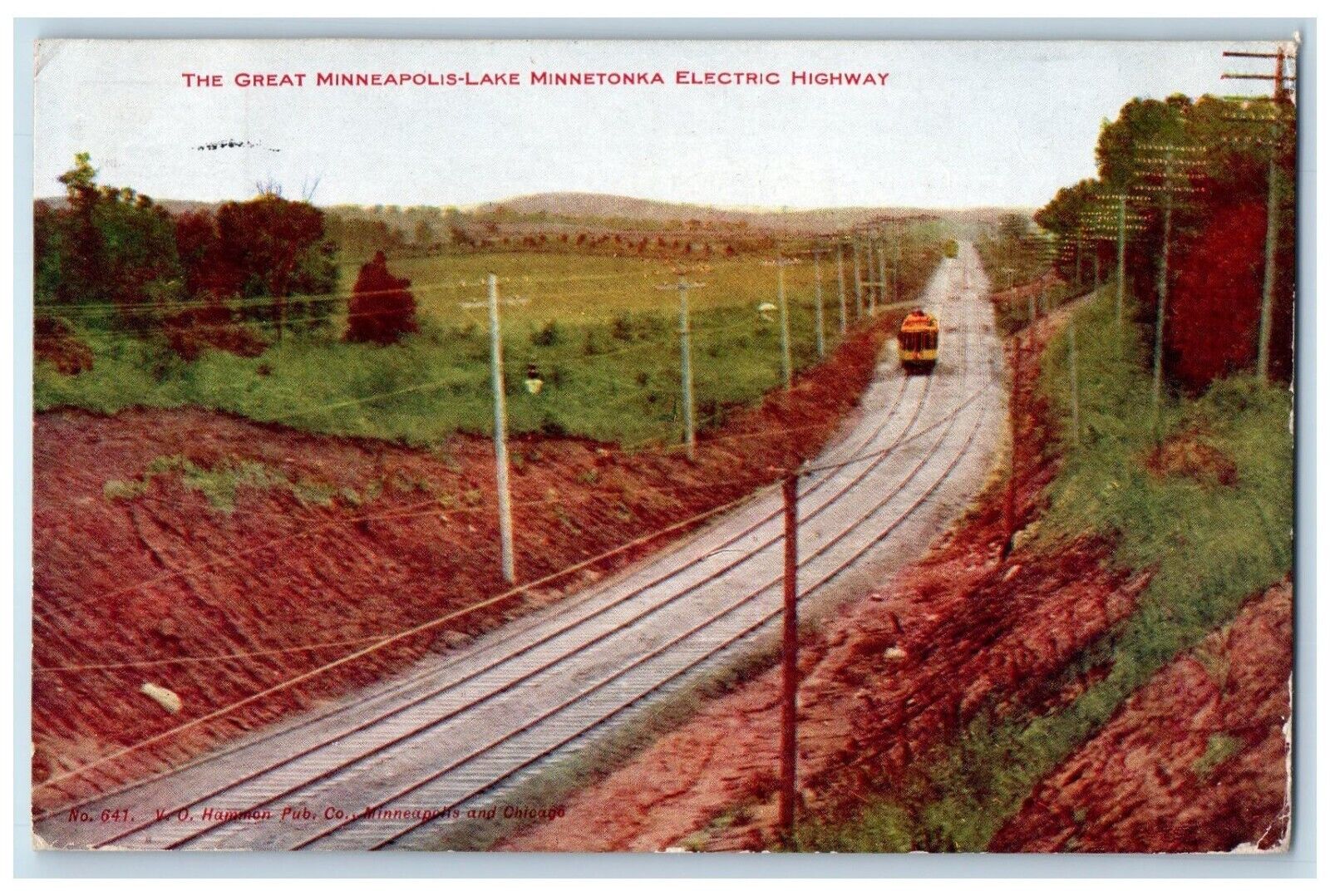 1908 Great Minneapolis Lake Minnetonka Electric Highway Minnesota MN Postcard