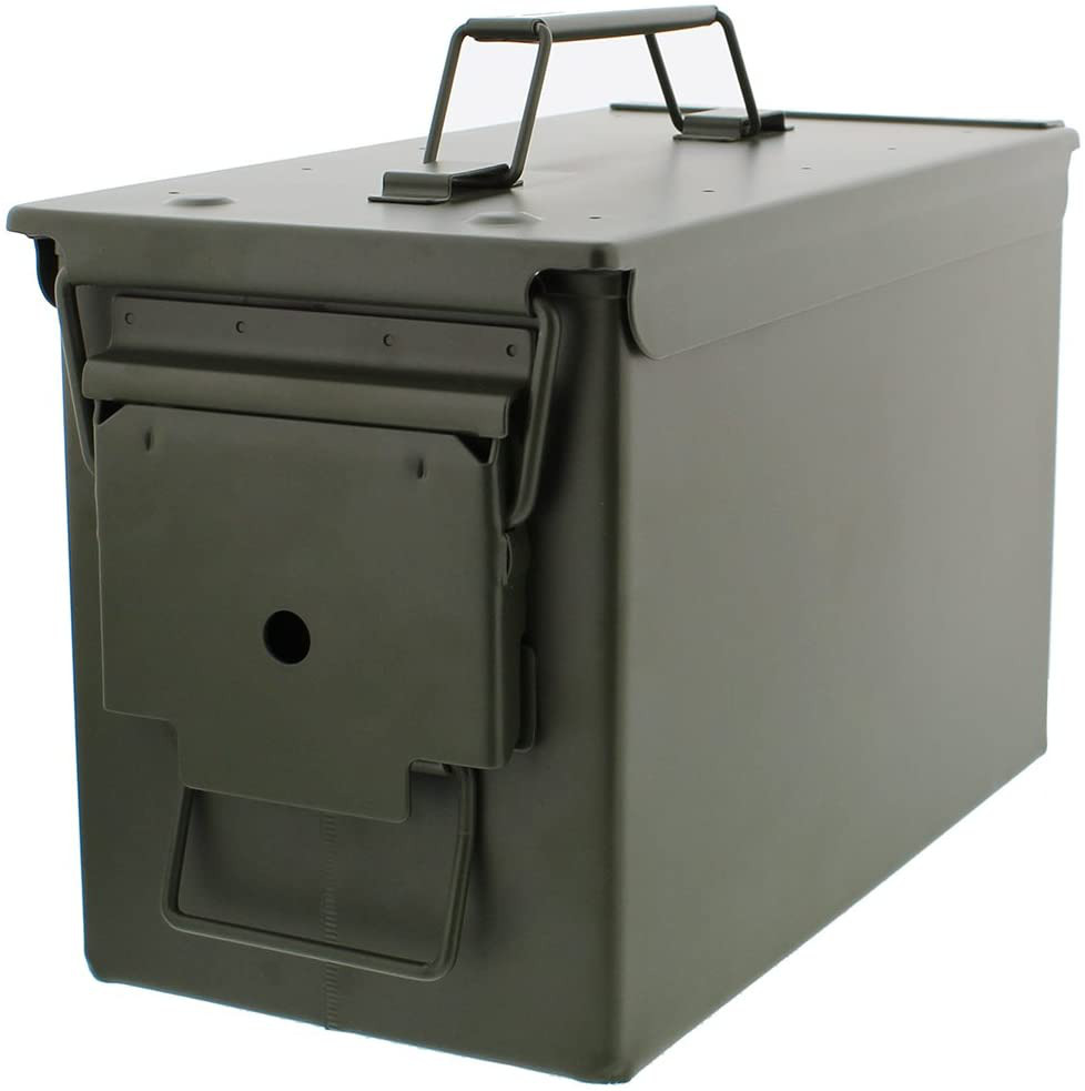 Redneck Convent Metal Ammo Case Can – Military and Army Solid Steel Holder Box