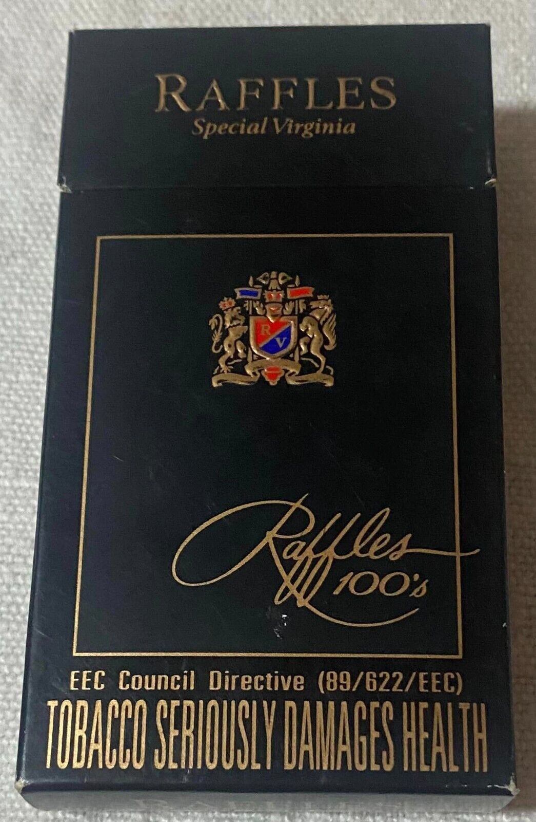 Vintage Raffles 100’s Filter Cigarette Cigarettes Cigarette Paper Box Empty