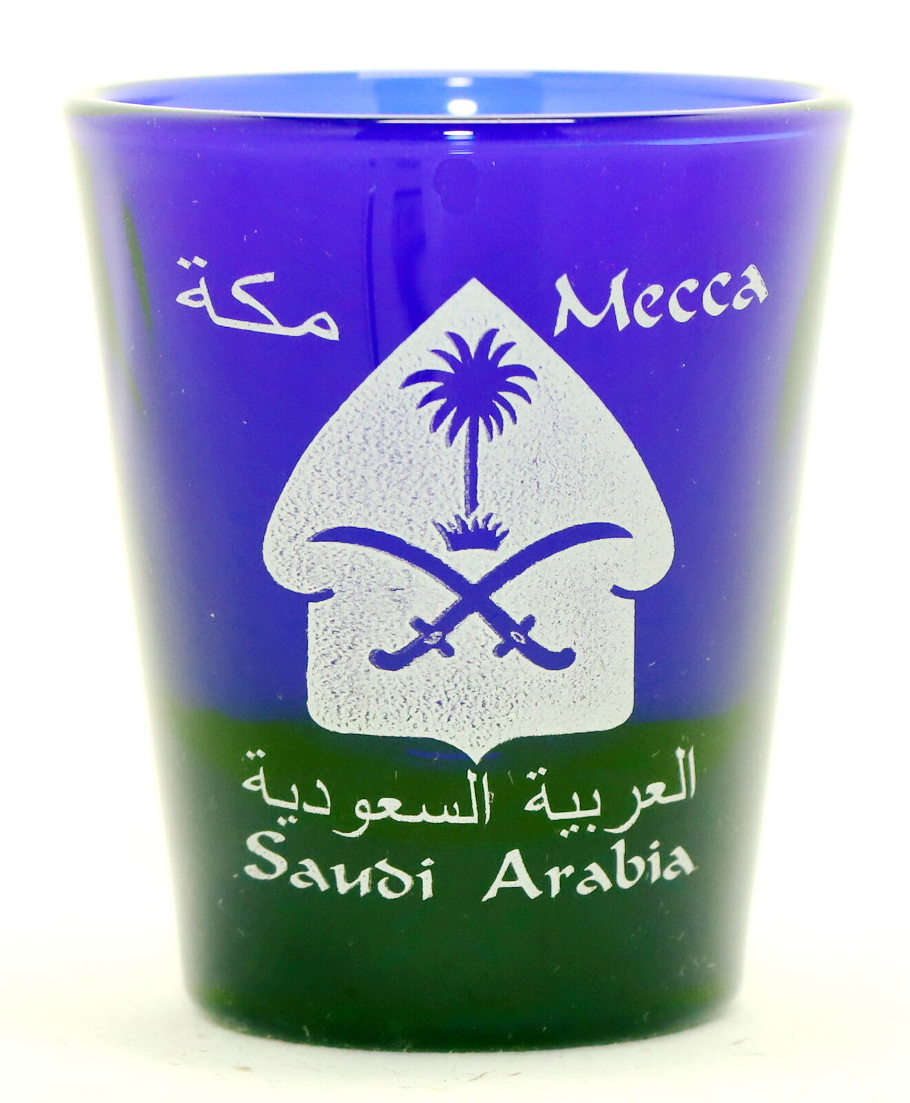 MECCA SAUDI ARABIA COBALT BLUE CLASSIC DESIGN SHOT GLASS SHOTGLASS
