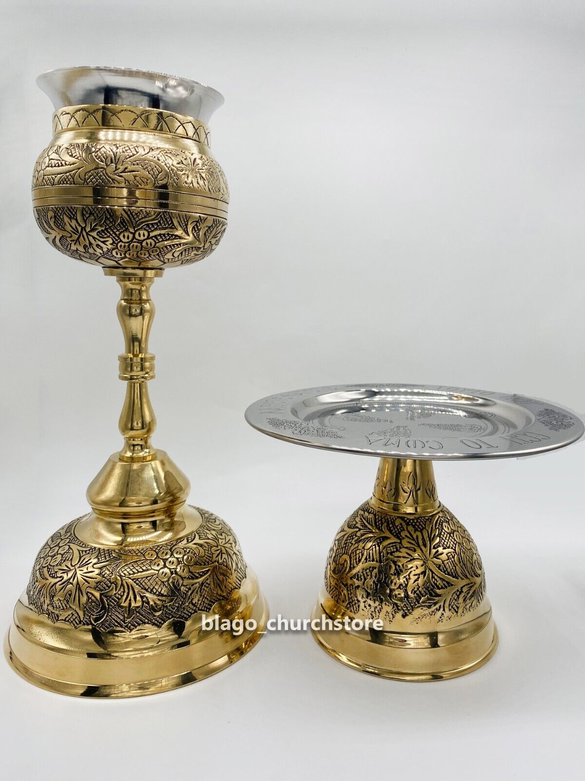 Christian New Chalice Set 0.25 l with 5 Pieces Eucharistic Set Orthodox Church
