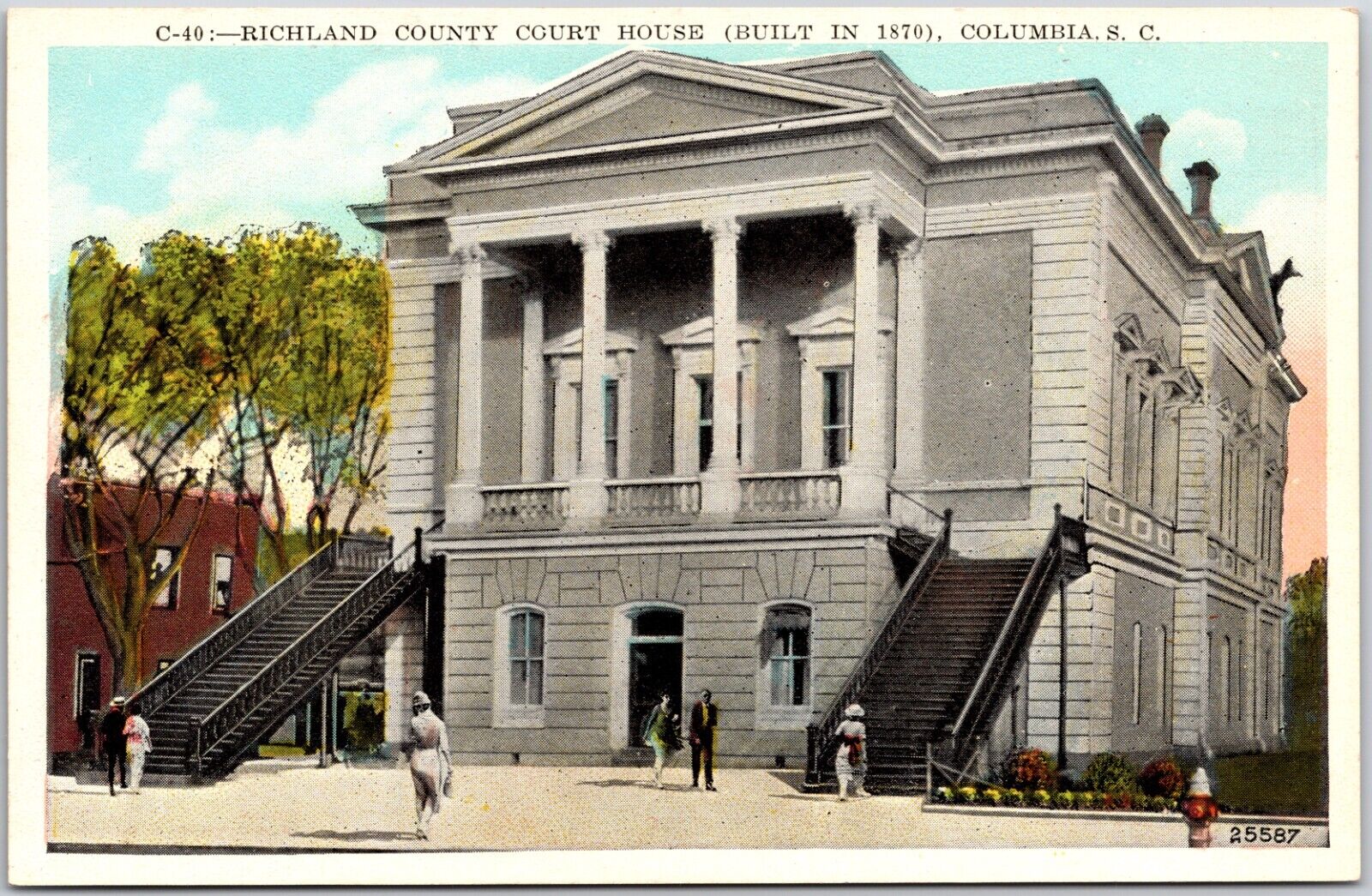 Columbia South Carolina Old Richland County Courthouse & Post Office WB Postcard
