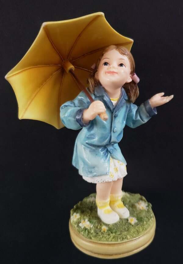 Demdaco Expressions Of Love 2002 Encouragement Figurine Little Girl W/ Yellow Um