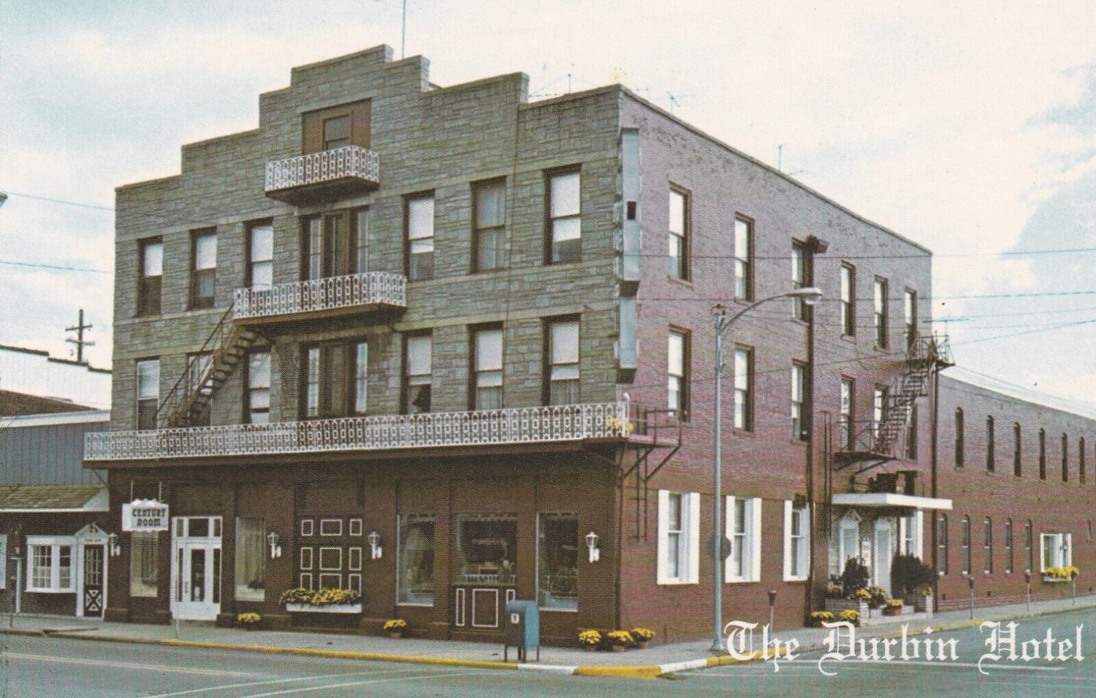 Postcard - Historic Durbin Hotel - Rushville, Indiana - Street View - c1960