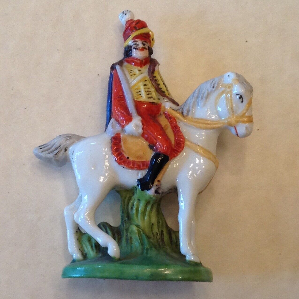 ~ Antique Napoleonic Miniature Porcelain Toy Soldier - Kister Scheibe Alsbach 