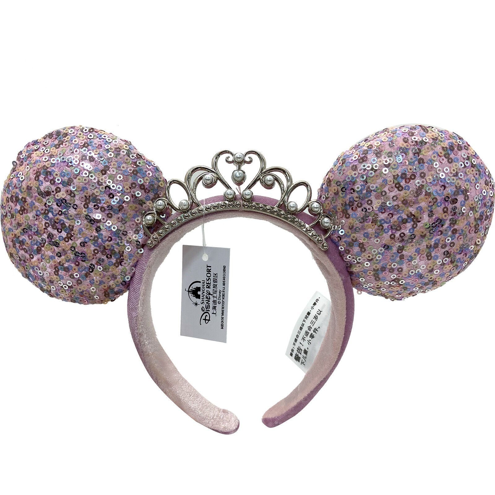 2022 Headband Minnie Mouse Disney Parks Tiara Sequin Princess Crown Ears Pink