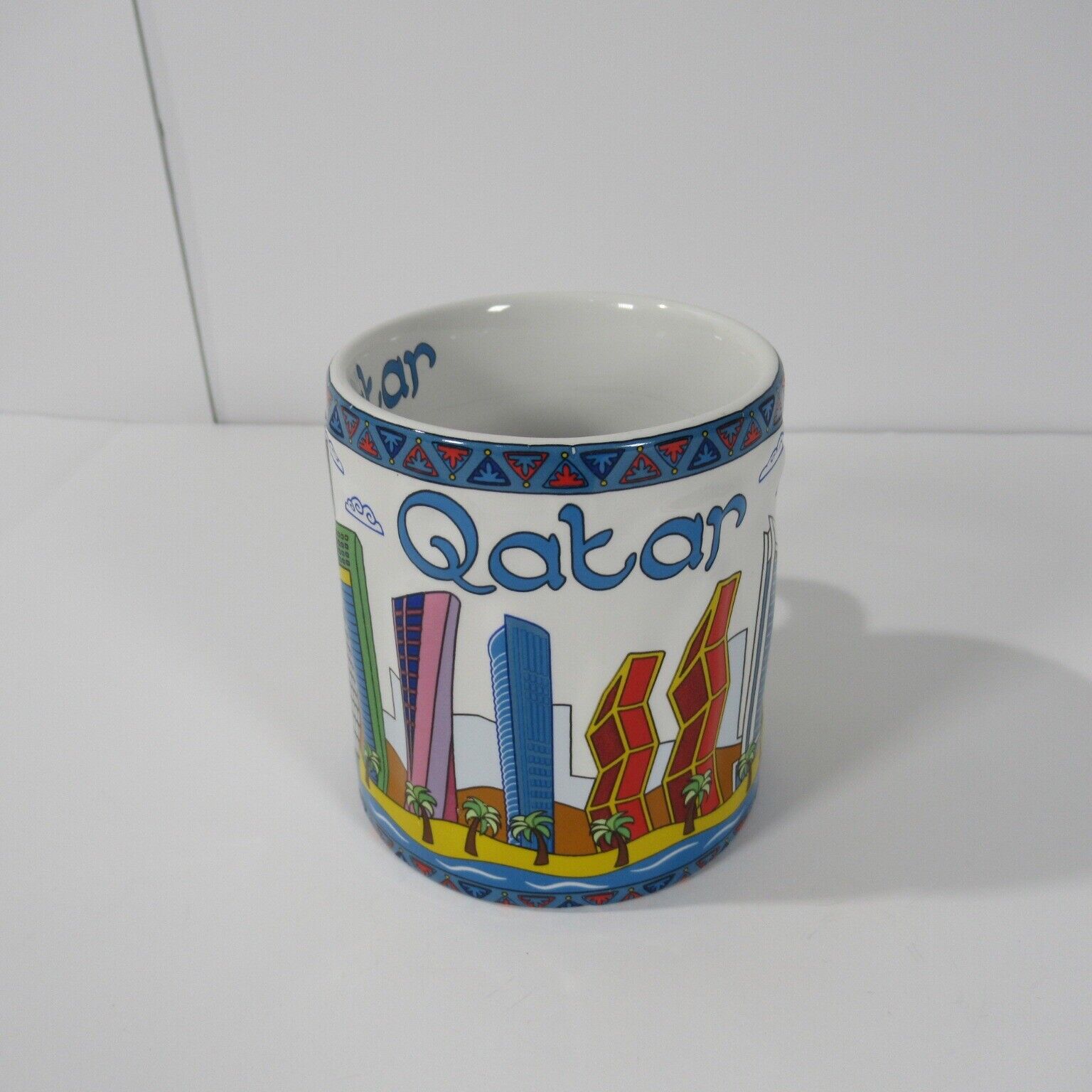 Qatar 3D Embossed City Colorful Coffee Mug Skyline Camel