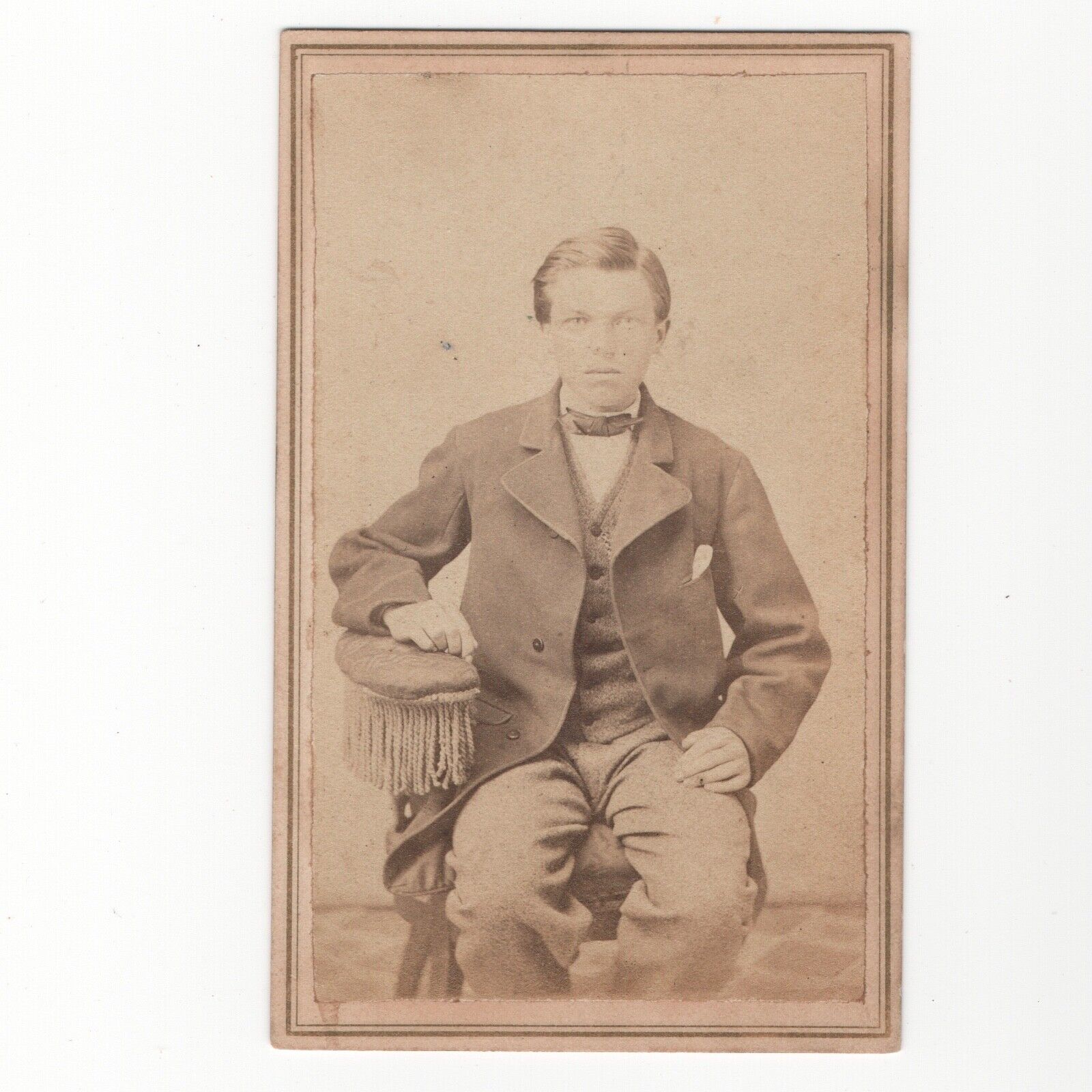 Antique Carte De Visite CDV Card Photograph Young Gentleman Portrait Mayo