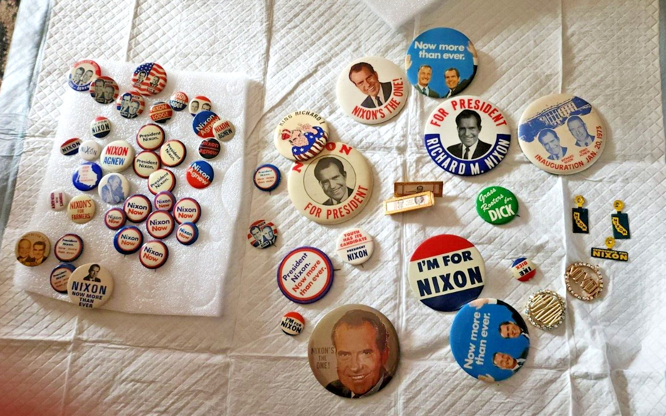55 Richard Nixon Pinback Political Pins Lot