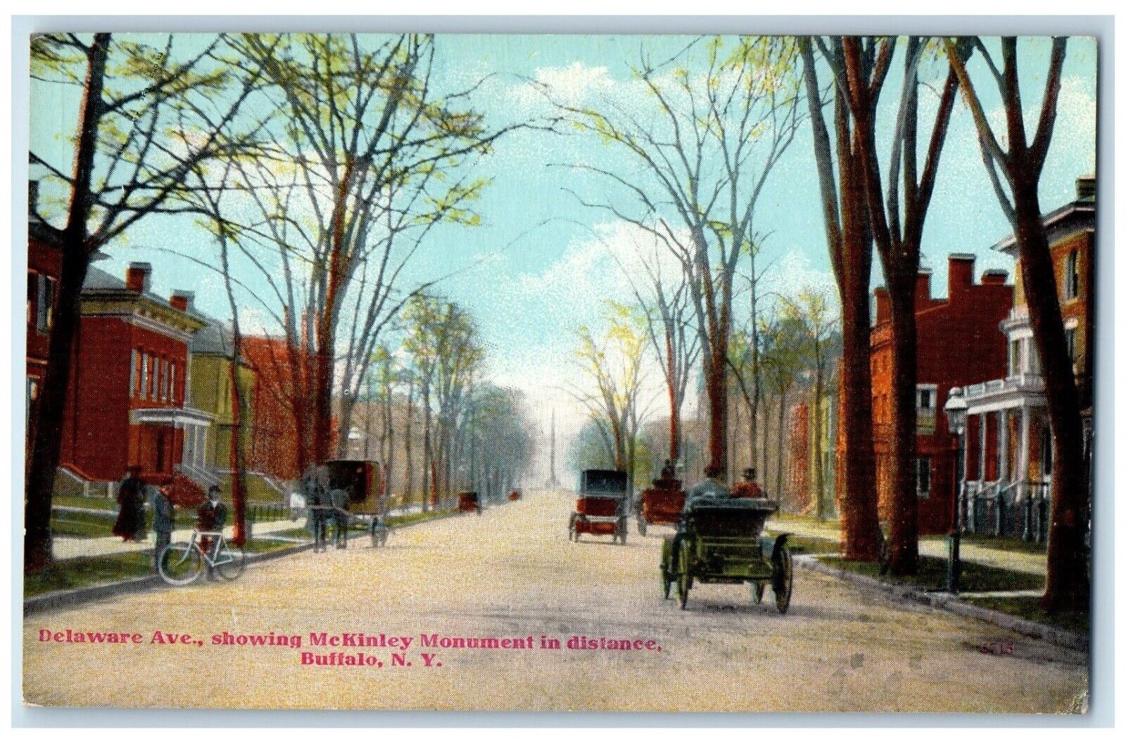 c1910\'s Delaware Ave McKinley Monument Cars Buffalo New York NY Antique Postcard