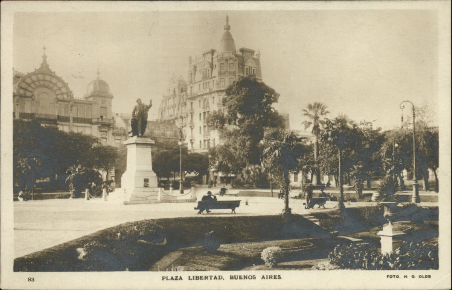 RPPC Plaza Libertad Buenos Aires Argentina ~ 1926 real photo postcard