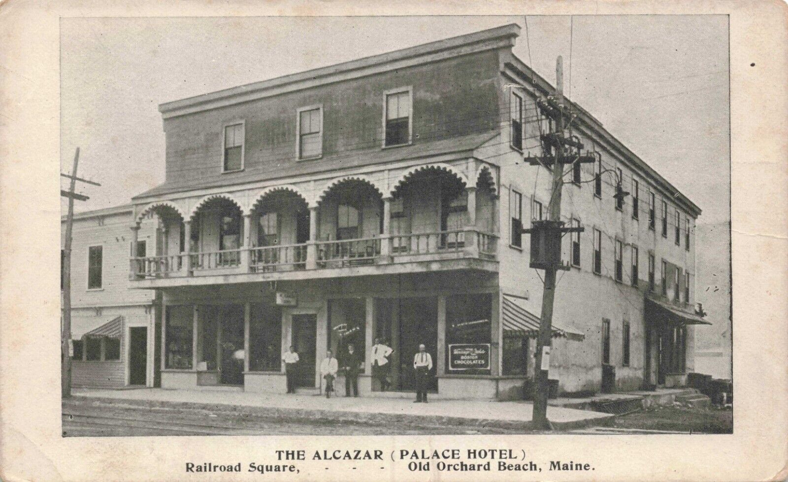 Old Orchard Beach Maine Alcazar (Palace Hotel) Railroad Square Antique Postcard